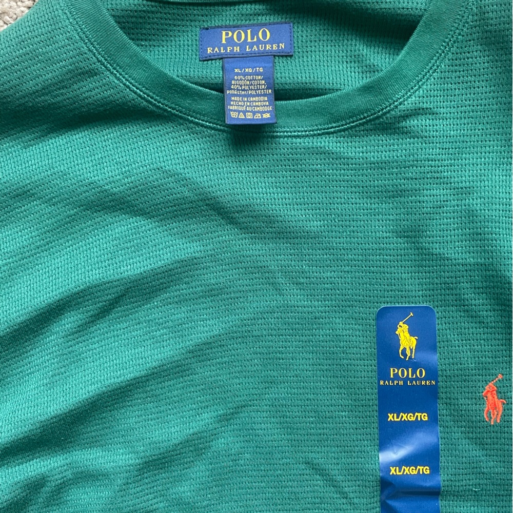 Men’s POLO thermal shirts (Green & Burgundy) - Picture 2 of 3